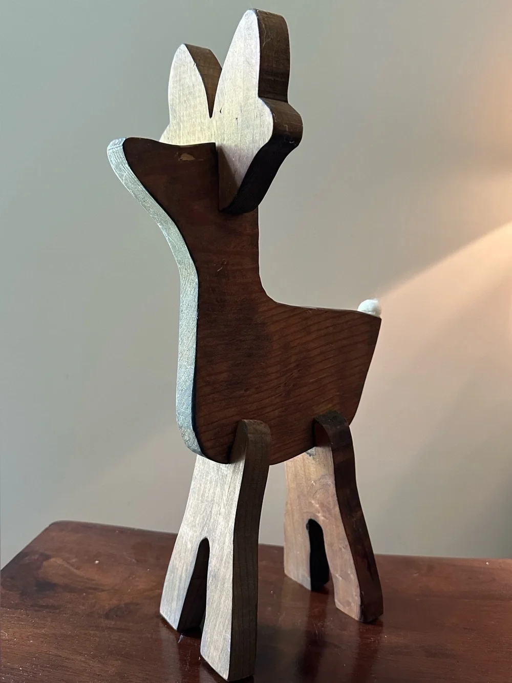Vintage wooden deer • 4 piece set • reindeer